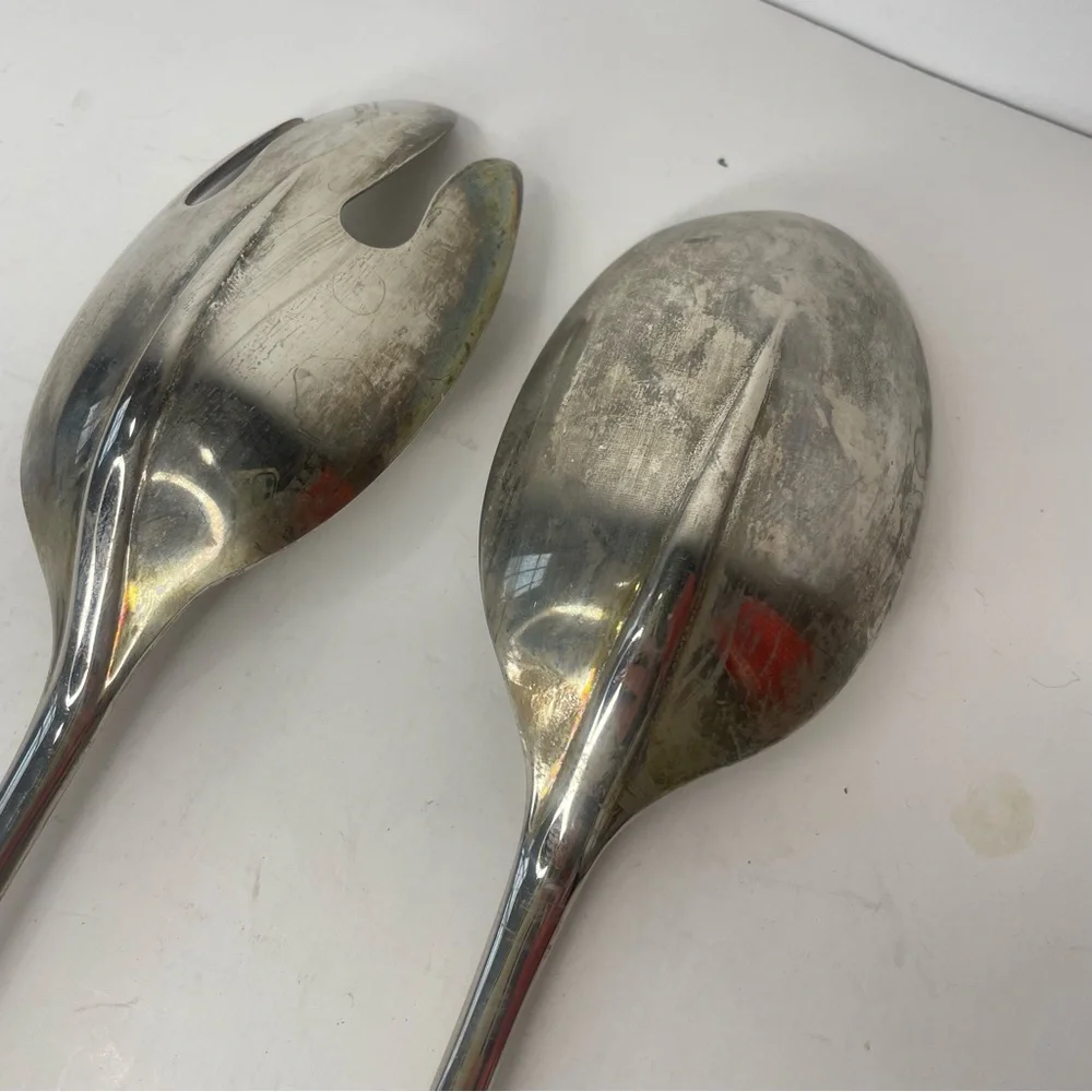 1991 International Silver Company Spoon Fork Serving Set Silver Plate 12.75”